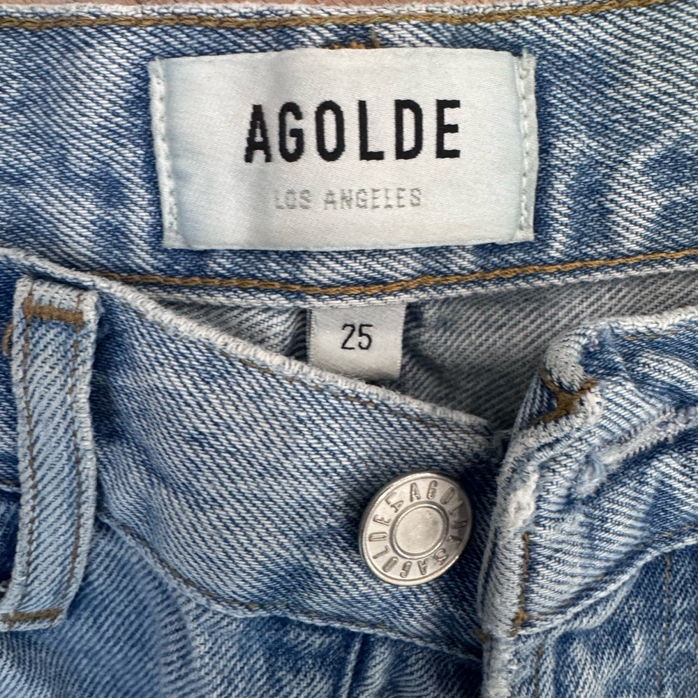 Agolde Blue Straight Leg Jeans High-Rise - Picture 3 of 3